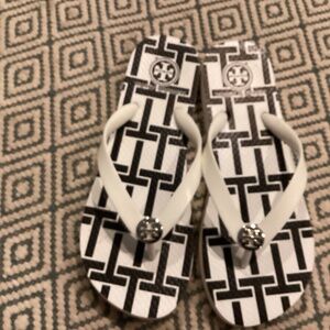 Tory Burch T Basket Logo Flip Flops, Size 7